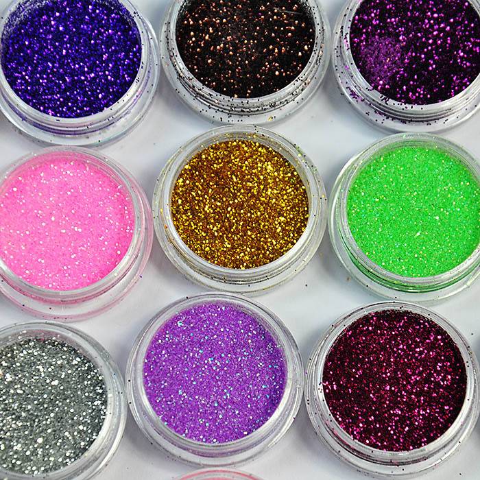 Kleuren Nail Glitter Acryl Poeder D Tip Nail Art Manicure