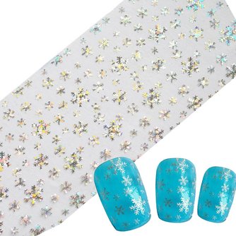 100 cm x 4 cm Sneeuw Bloem Kerst Glitter Ontwerpen Nail Folies DIY Decor Schoonheid Adhesive Tips Nail Art Sticker gereedschap STZXK25 Full Beauty