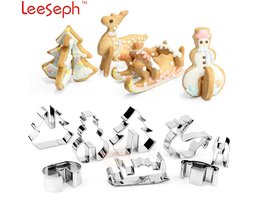 3D KERST Scenario Cookie Cutter Set (Rvs), sneeuwpop, Kerstboom, herten En Slee-Nieuwjaar Geschenken voor Kinderen