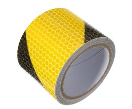 2 "X10' 3 Meters Zwart Geel Reflecterende Veiligheidswaarschuwing Conspicuity Tape Film Sticker Voor Cars RegenjasAankomst<br />
 Safurance