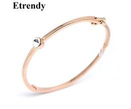 Rose goud-kleur eenvoudige zirkoon armband vrouwen bijouxmode-sieraden groothandel armbanden & bangles fijne kwaliteit<br />
 Etrendy
