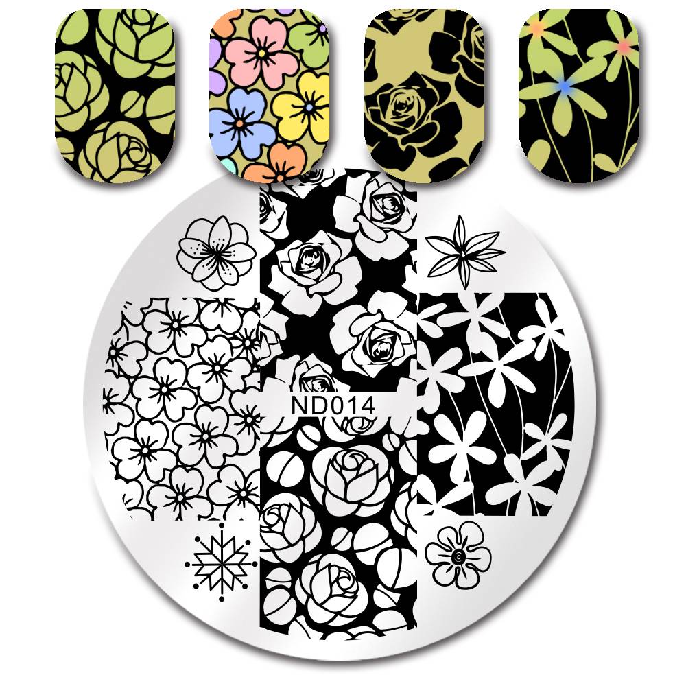 Nicole Dagboek Nail Art Stempel Afbeelding Plaat Bloemen Patroon Diy Nail Stempelen Template Nd 014 Br Nicole Diary