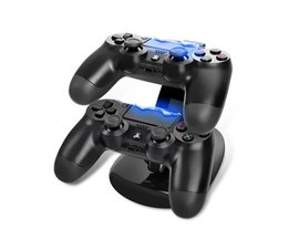 Dual Controller Laadstation voor Sony PlayStation 4 PS4 USB Opladen Adapter Cradle PS4 Gaming Controller Charger <br />
 Floveme