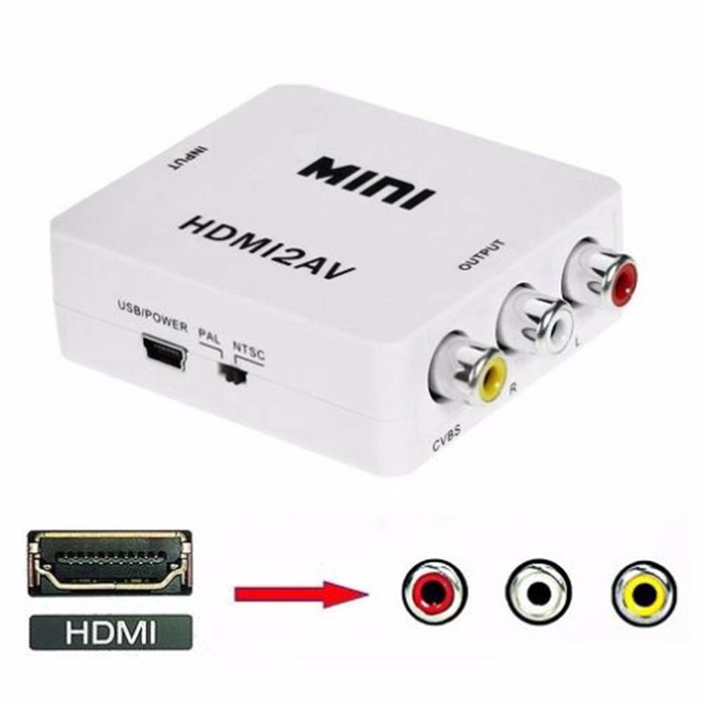 Charmant sterk wastafel Mini HDMI Mini Composiet CVBS RCA AV Video Converter Adapter Doos Oude TV  1080 p HRCA Wit <br /> ONLENY