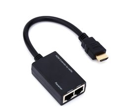 HDMI Extender 30 m Draadloze RJ45 CAT5e CAT6 UTP LAN Ethernet Balun Extender 30 m met HDMI Kabel Repeater ondersteuning HDCP <br />
 UNSTINCER
