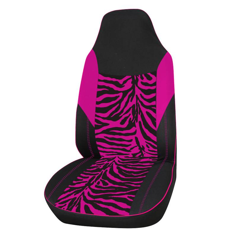 Front Auto Bekleding Universele Fit voor Meest Emmer Seat Zebraprint Auto-Styling Roze Auto Accessoires 1 <br />
