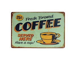 Vintage Decoratiebord Koffie