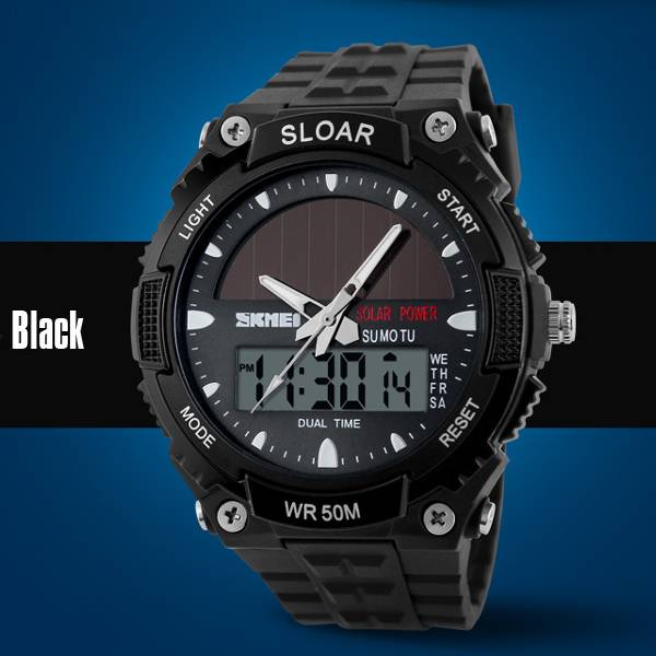SKMEI 1049 Horloge op Zonne-energie LED Analoog en Digitaal I MyXLshop  (SuperTip)