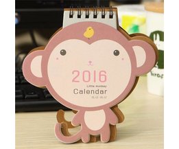 2016 Kalender met Schattig Aapje