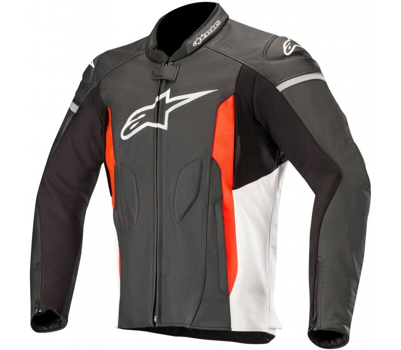 Alpinestars Faster Leather Jacket Black White Red ...