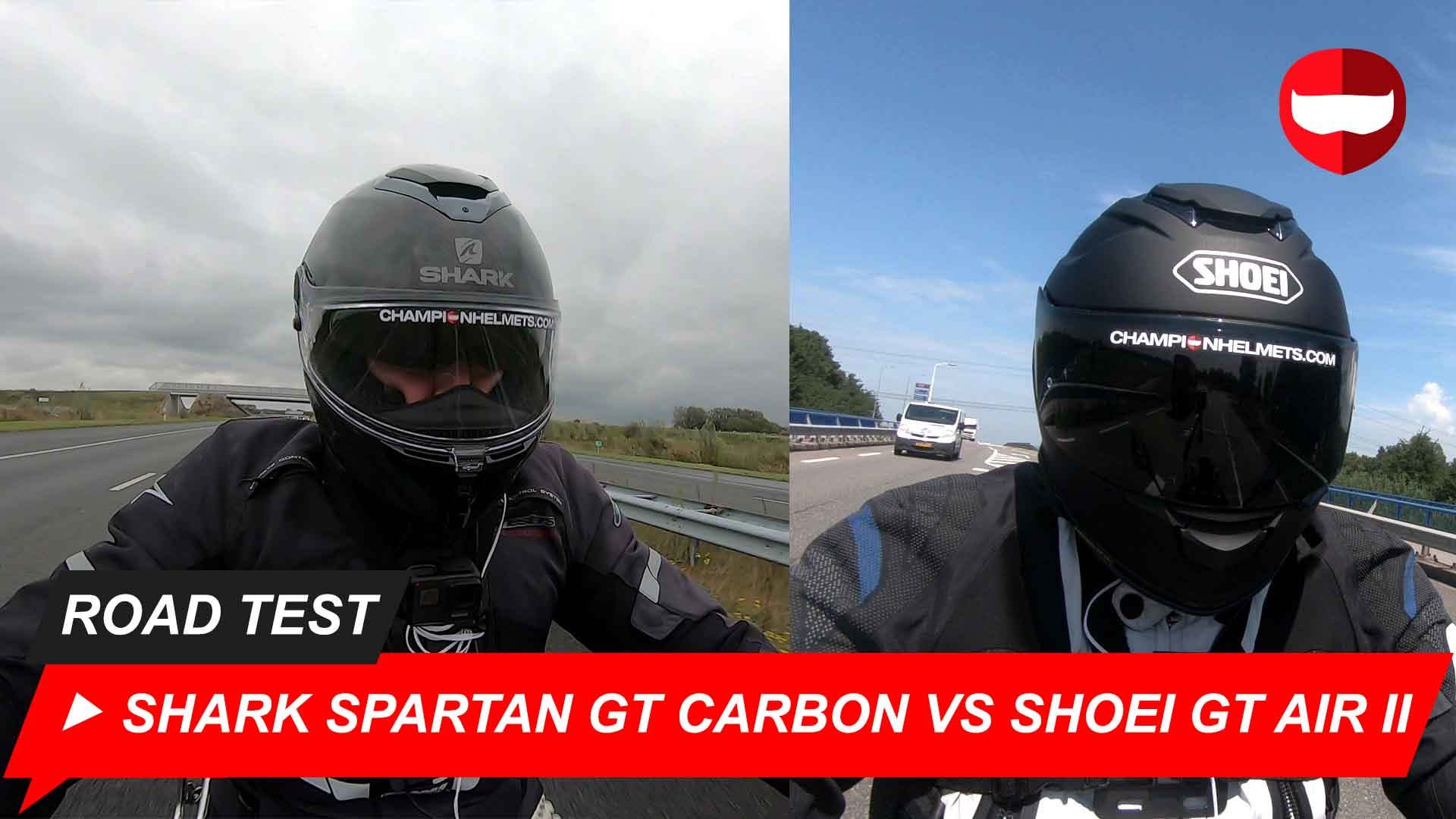 Shark Spartan GT Carbon vs Shoei GT Air 2 Road Test and Video