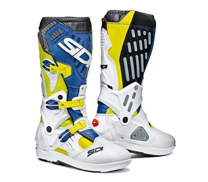 42 Sidi Sidi Crossfire 2 SRS Bottes de Moto Blanc//Noir//Jaune Fluo
