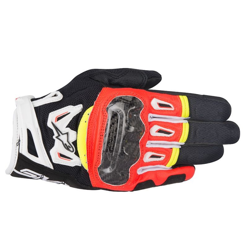 BLACK//RED//FLUO S Motorcycle gloves Alpinestars Copper Gloves Black Red Fluo