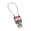 Nylon safety padlock grey with cable 195936