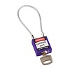 Nylon safety padlock purple with cable 195938