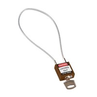 Nylon safety padlock brown with cable 195935