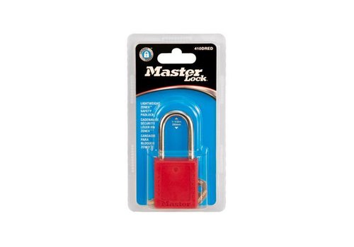 Safety padlock red 410DRED in blister packaging  Safety padlock red 410DRED in blister packaging
