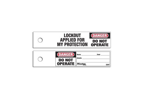 Maintenance safety tags S297 