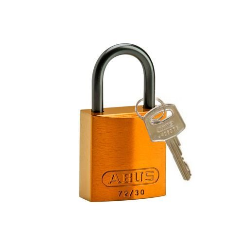 Anodized aluminium safety padlock orange 834861 