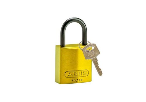 Anodized aluminium safety padlock yellow 834859 