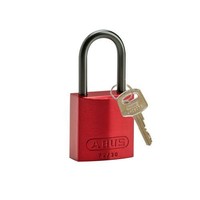 Anodized aluminium safety padlock red 834864