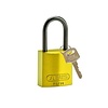 Brady Anodized aluminium safety padlock yellow 834865