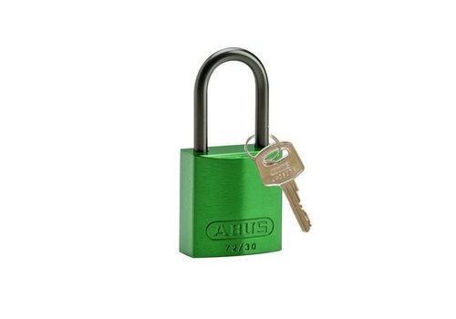 Anodized aluminium safety padlock green 834866 