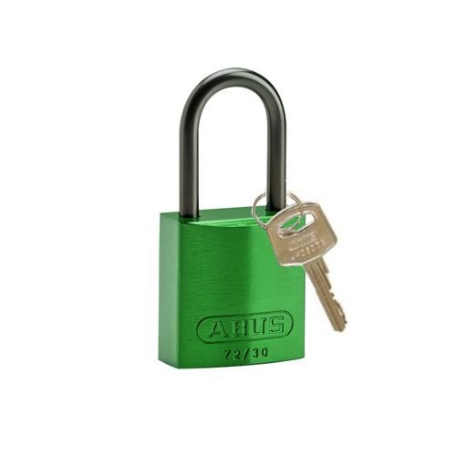 Anodized aluminium safety padlock green 834866 