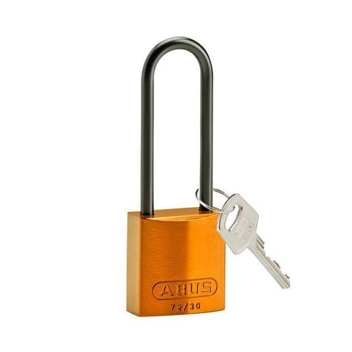 Anodized aluminium safety padlock orange 834879 