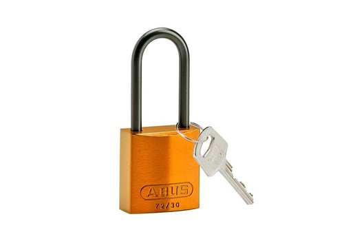 Anodized aluminium safety padlock orange 834873 