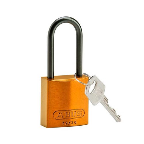 Anodized aluminium safety padlock orange 834873 