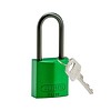 Brady Anodized aluminium safety padlock green 834872