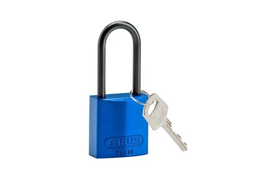 Anodized aluminium safety padlock blue 834868 