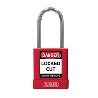 Aluminum safety padlock with red  cover 77569