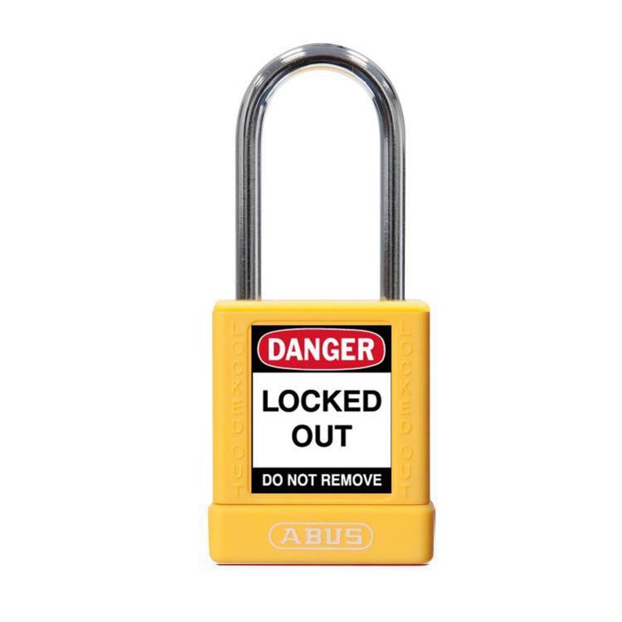 Aluminum safety padlock with yellow  cover 77567