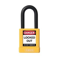 Aluminium safety padlock with yellow cover 59110