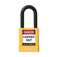 Aluminum safety padlock with yellow cover 74/40 GELB