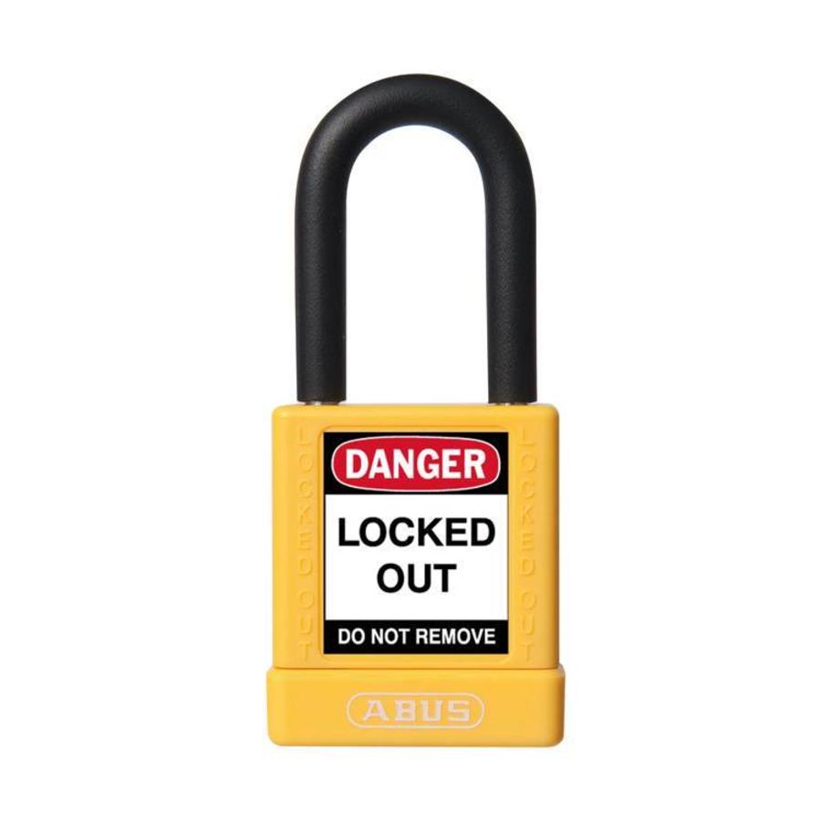 Aluminium safety padlock with yellow cover 59110