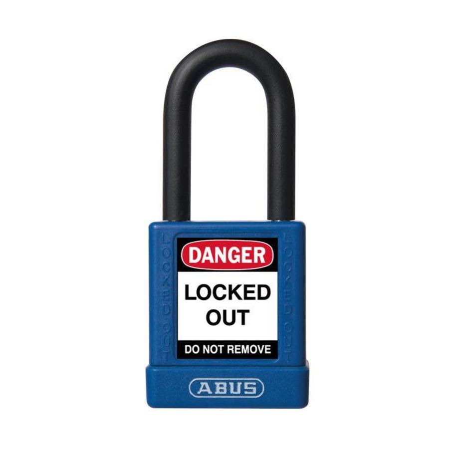 Aluminum safety padlock with blue cover 59109