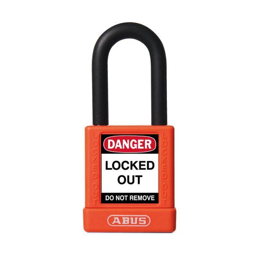 Aluminium safety padlock with orange cover 59113