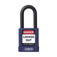 Aluminium safety padlock with purple cover 59115