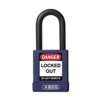 Aluminum safety padlock with purple cover 59115