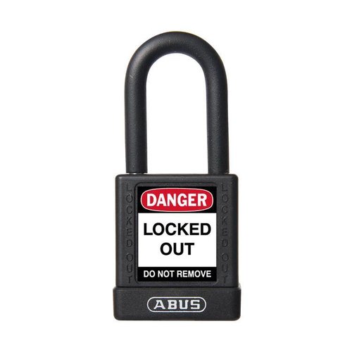 Aluminium safety padlock with black cover 74/40 black 