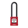 Abus Aluminum safety padlock with red cover 59116