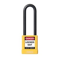 Aluminum safety padlock with yellow cover 58031