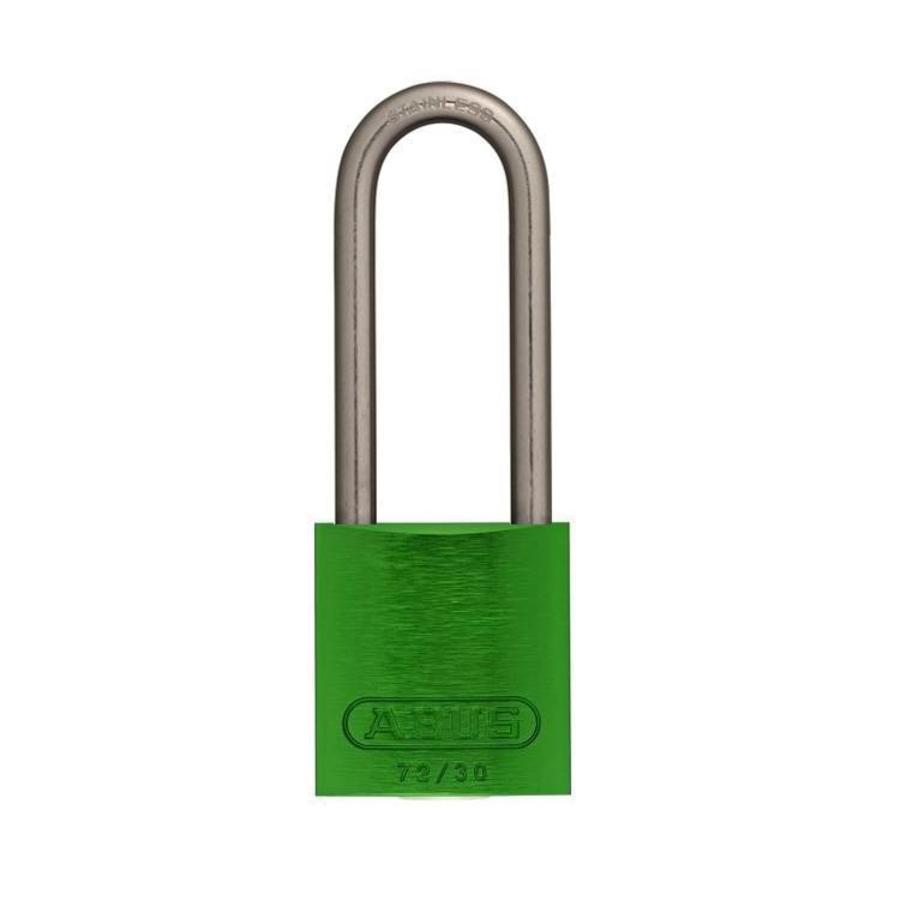 Anodized aluminium safety padlock green 72IB/30HB50 GRÜN