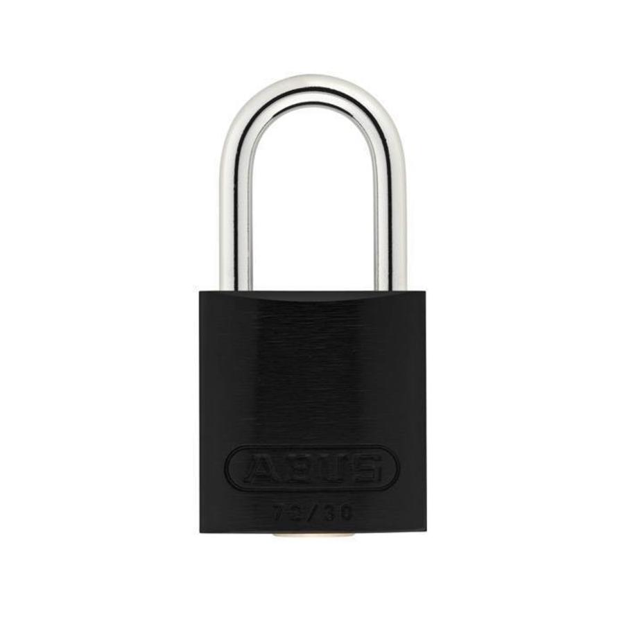 Anodized aluminium safety padlock black 72/30 SCHWARZ