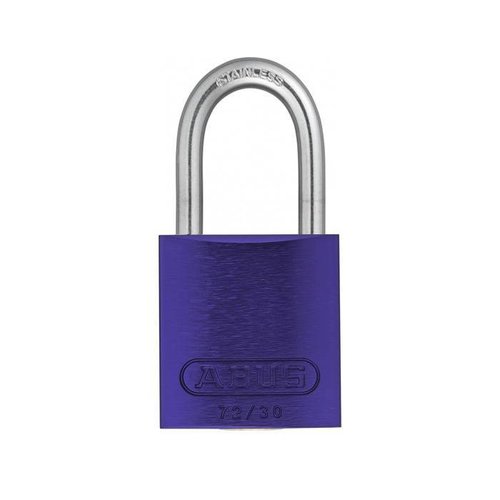 Anodized aluminium safety padlock purple 72IB/30 LILA 