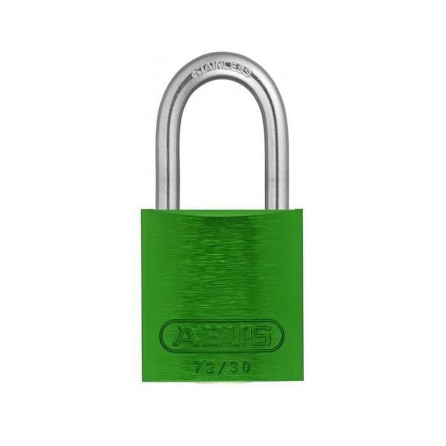 Anodized aluminium safety padlock green 72IB/30 GRÜN