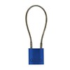 Anodized aluminium safety padlock blue with cable 72/30CAB BLUE